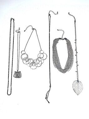 Bundle of 6 silver-tone necklaces